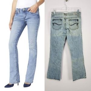 Kali Denim Distressed Lightwash Low Rise Bootcut Jeans Size 5